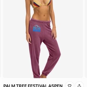 Aviator Nation Berry Palm Tree Festival Aspen Sweatpants/Size XL/NIB/SEALED!!!